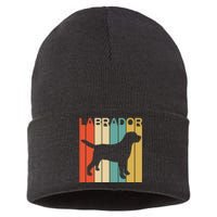 Labrador Lover Dog Lover Retro Dog Silhouette Dog Sustainable Knit Beanie