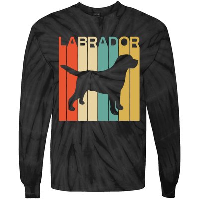 Labrador Lover Dog Lover Retro Dog Silhouette Dog Tie-Dye Long Sleeve Shirt