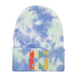 Labrador Lover Dog Lover Retro Dog Silhouette Dog Tie Dye 12in Knit Beanie