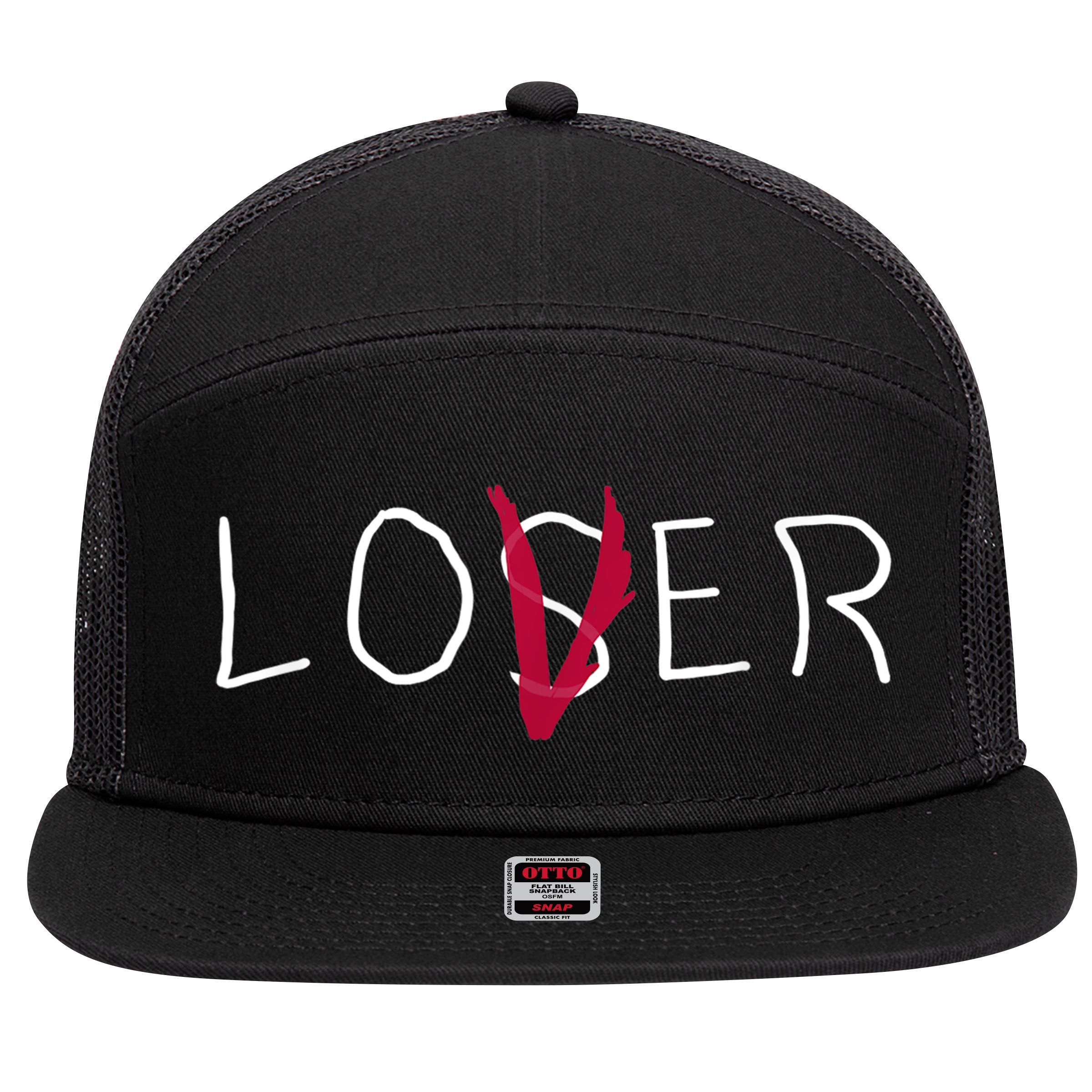 Loser Lover Dark Shirt 7 Panel Mesh Trucker Snapback Hat