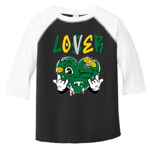 Loser Lover Drip Heart Green Yellow Matching Outfit Toddler Fine Jersey T-Shirt