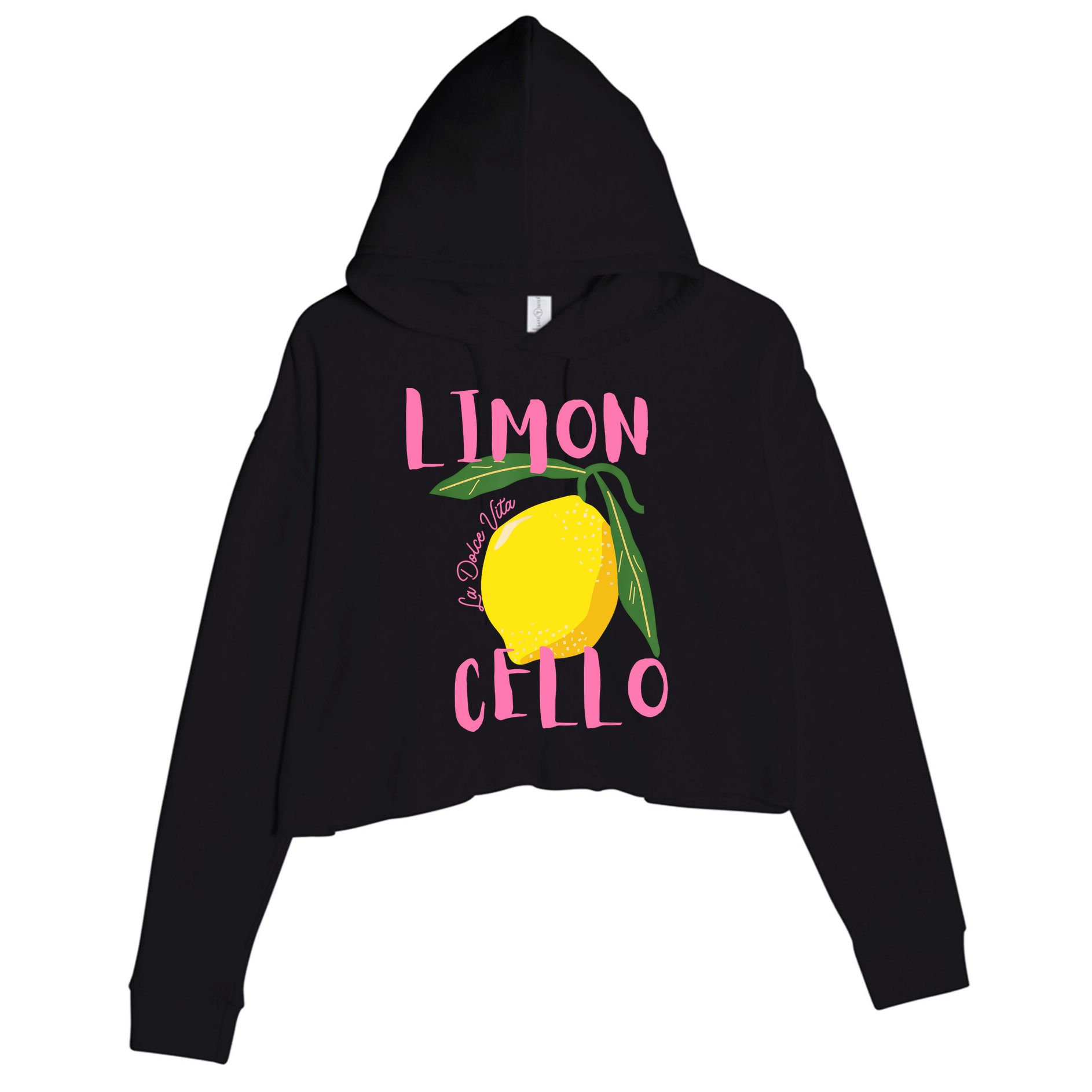 Limoncello La Dolce Vita Italian Lemon  Crop Fleece Hoodie