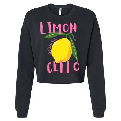 Limoncello La Dolce Vita Italian Lemon  Cropped Pullover Crew