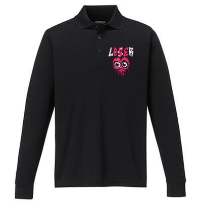 Loser Lover Drip Pink Heart Matching Outfit Performance Long Sleeve Polo