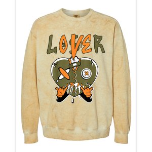 Loser Lover Drip Heart Olive Green 5s Matching Colorblast Crewneck Sweatshirt