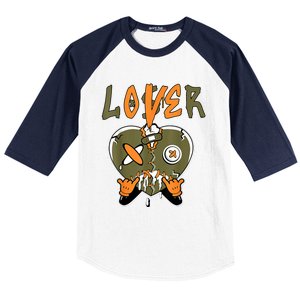 Loser Lover Drip Heart Olive Green 5s Matching Baseball Sleeve Shirt