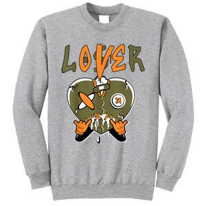 Loser Lover Drip Heart Olive Green 5s Matching Tall Sweatshirt