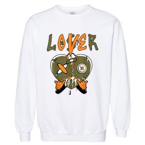 Loser Lover Drip Heart Olive Green 5s Matching Garment-Dyed Sweatshirt