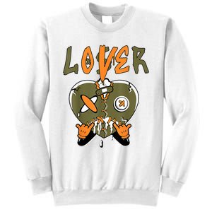 Loser Lover Drip Heart Olive Green 5s Matching Sweatshirt