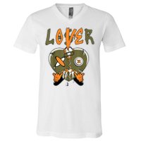 Loser Lover Drip Heart Olive Green 5s Matching V-Neck T-Shirt