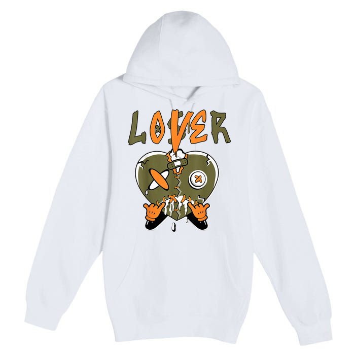 Loser Lover Drip Heart Olive Green 5s Matching Premium Pullover Hoodie