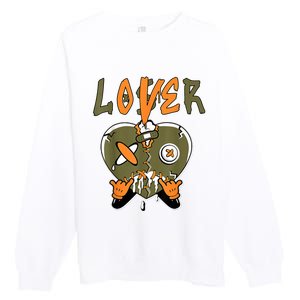 Loser Lover Drip Heart Olive Green 5s Matching Premium Crewneck Sweatshirt