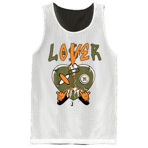 Loser Lover Drip Heart Olive Green 5s Matching Mesh Reversible Basketball Jersey Tank