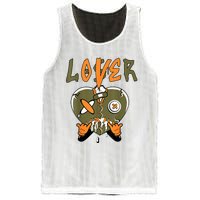 Loser Lover Drip Heart Olive Green 5s Matching Mesh Reversible Basketball Jersey Tank