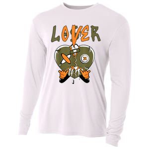 Loser Lover Drip Heart Olive Green 5s Matching Cooling Performance Long Sleeve Crew