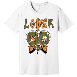 Loser Lover Drip Heart Olive Green 5s Matching Premium T-Shirt