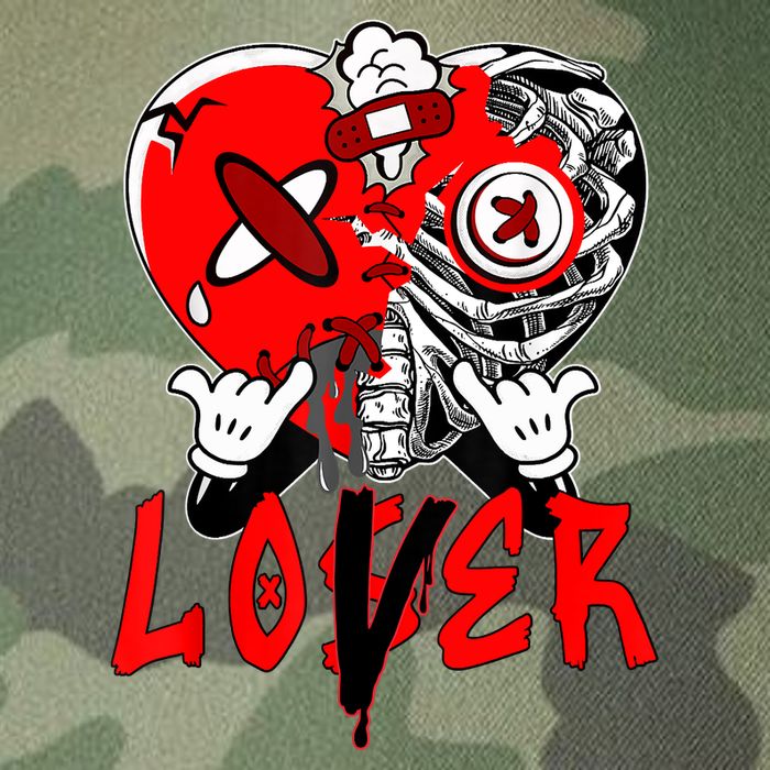 Loser Lover Dripping Heart Laser Red 5s Matching Legacy Tie Dye Trucker Hat