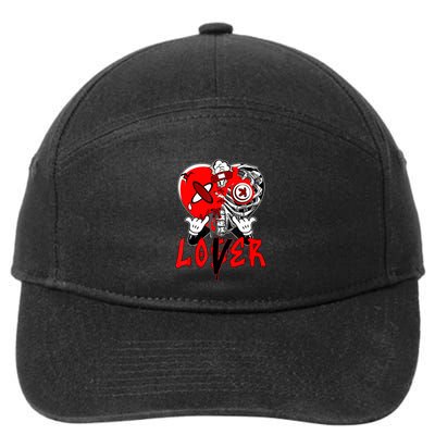 Loser Lover Dripping Heart Laser Red 5s Matching 7-Panel Snapback Hat
