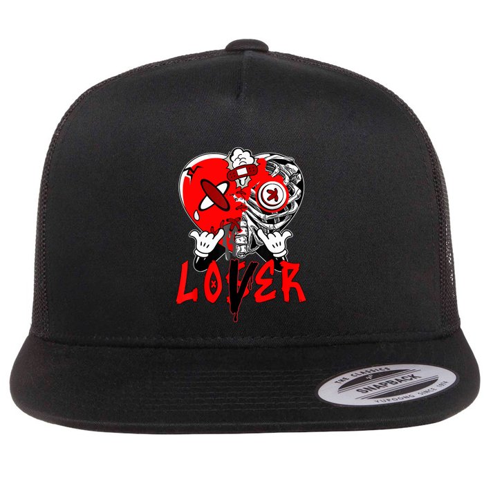 Loser Lover Dripping Heart Laser Red 5s Matching Flatbill Hat