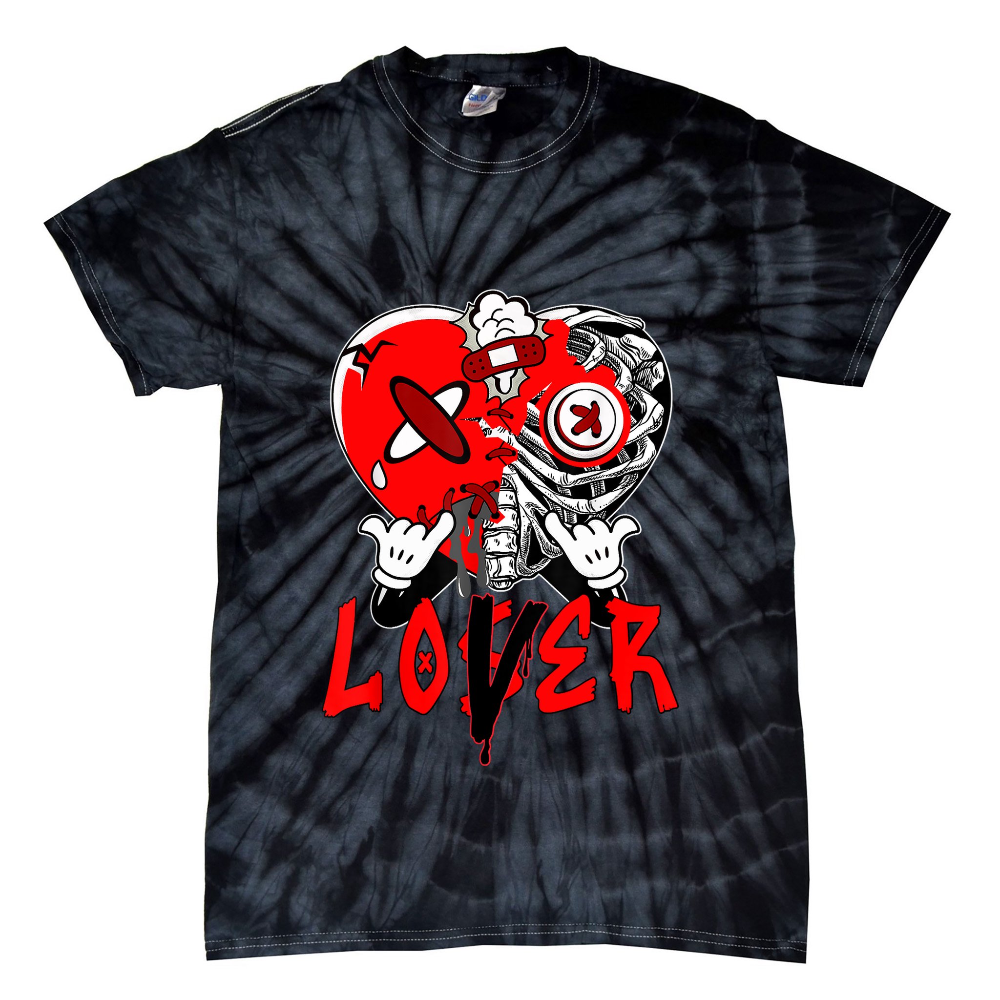 Loser Lover Dripping Heart Laser Red 5s Matching Tie-Dye T-Shirt