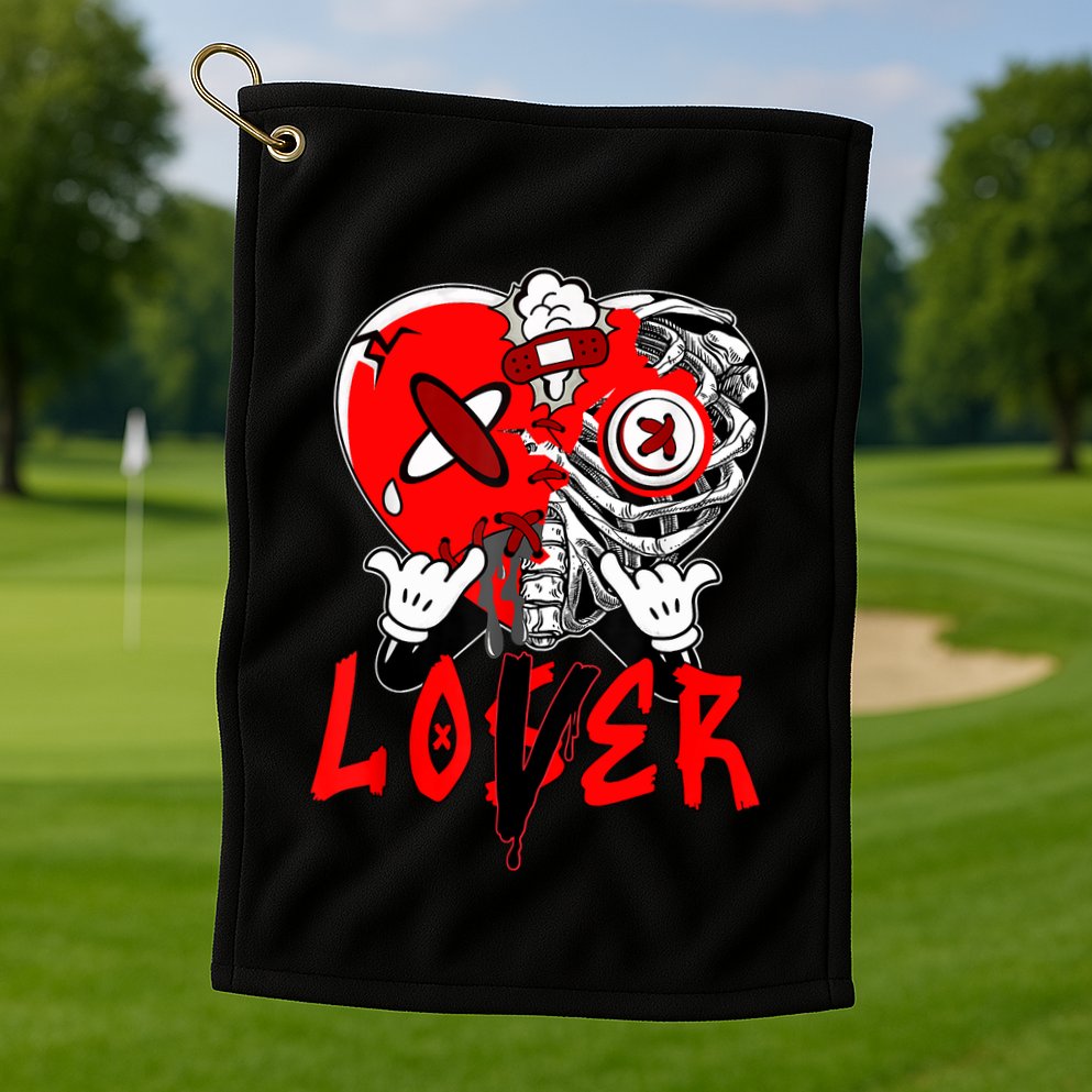 Loser Lover Dripping Heart Laser Red 5s Matching Golf Towel