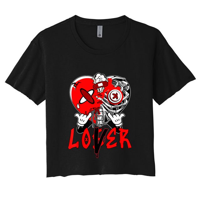 Loser Lover Dripping Heart Laser Red 5s Matching Crop Top