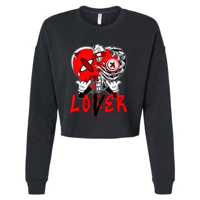 Loser Lover Dripping Heart Laser Red 5s Matching Cropped Pullover Crew