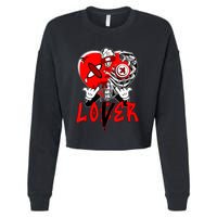 Loser Lover Dripping Heart Laser Red 5s Matching Cropped Pullover Crew