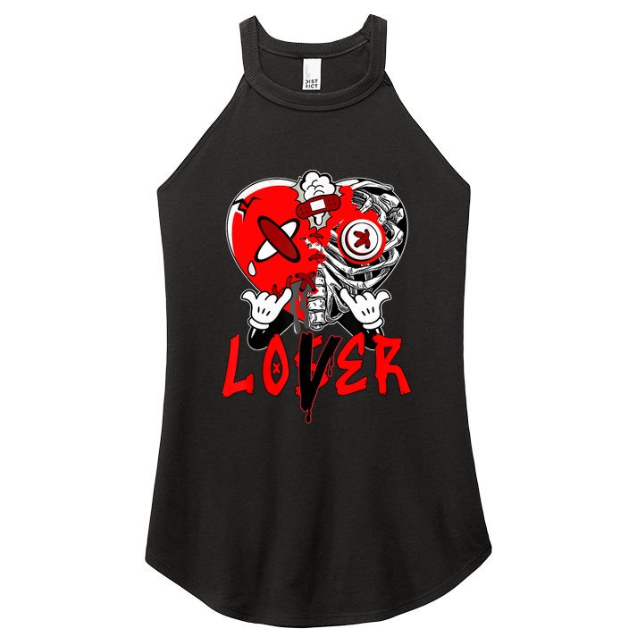 Loser Lover Dripping Heart Laser Red 5s Matching Women's Perfect Tri Rocker Tank
