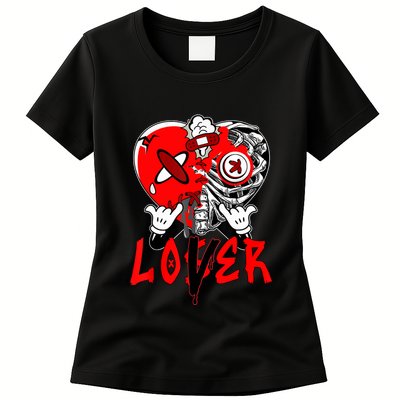 Loser Lover Dripping Heart Laser Red 5s Matching Womens T-Shirt