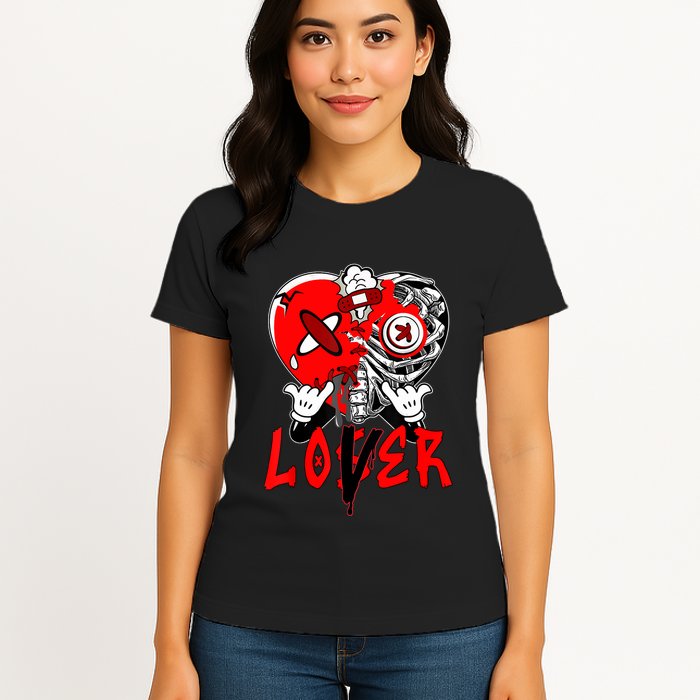 Loser Lover Dripping Heart Laser Red 5s Matching Womens T-Shirt