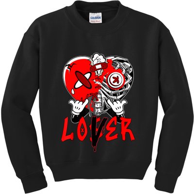 Loser Lover Dripping Heart Laser Red 5s Matching Kids Sweatshirt