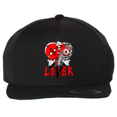 Loser Lover Dripping Heart Laser Red 5s Matching Wool Snapback Cap