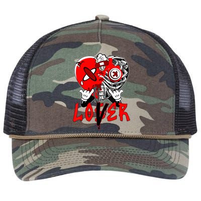 Loser Lover Dripping Heart Laser Red 5s Matching Retro Rope Trucker Hat Cap