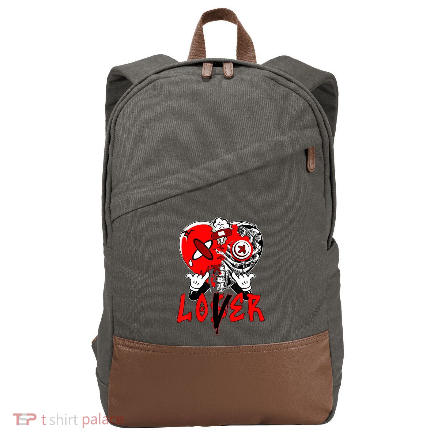 Loser Lover Dripping Heart Laser Red 5s Matching Cotton Canvas Backpack