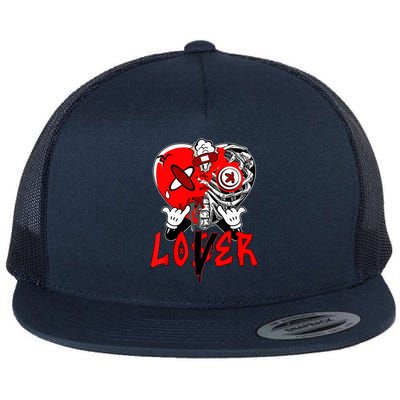 Loser Lover Dripping Heart Laser Red 5s Matching Flat Bill Trucker Hat