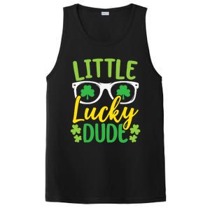 Little Lucky Dude St. Patrick's, Sunglasses With Shamrock PosiCharge Competitor Tank