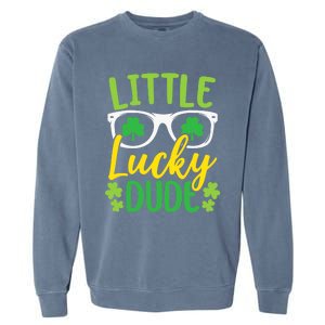 Little Lucky Dude St. Patrick's, Sunglasses With Shamrock Garment-Dyed Sweatshirt