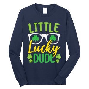 Little Lucky Dude St. Patrick's, Sunglasses With Shamrock Long Sleeve Shirt