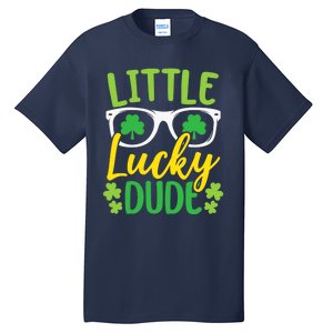 Little Lucky Dude St. Patrick's, Sunglasses With Shamrock Tall T-Shirt