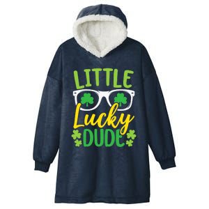 Little Lucky Dude St. Patrick's, Sunglasses With Shamrock Hooded Wearable Blanket