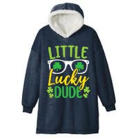 Little Lucky Dude St. Patrick's, Sunglasses With Shamrock Hooded Wearable Blanket