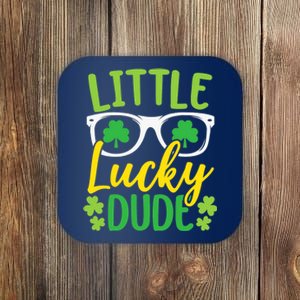 Little Lucky Dude St. Patrick's, Sunglasses With Shamrock Coaster