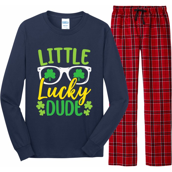 Little Lucky Dude St. Patrick's, Sunglasses With Shamrock Long Sleeve Pajama Set