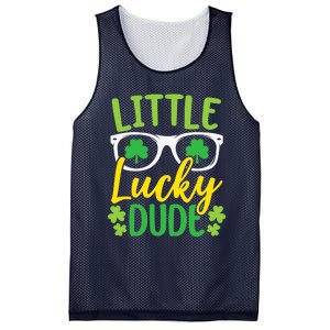 Little Lucky Dude St. Patrick's, Sunglasses With Shamrock Mesh Reversible Basketball Jersey Tank