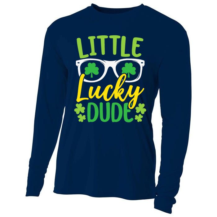 Little Lucky Dude St. Patrick's, Sunglasses With Shamrock Cooling Performance Long Sleeve Crew