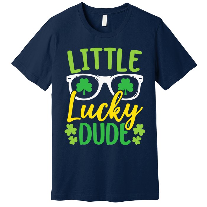 Little Lucky Dude St. Patrick's, Sunglasses With Shamrock Premium T-Shirt