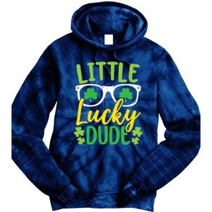 Little Lucky Dude St. Patrick's, Sunglasses With Shamrock Tie Dye Hoodie