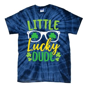 Little Lucky Dude St. Patrick's, Sunglasses With Shamrock Tie-Dye T-Shirt