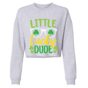 Little Lucky Dude St. Patrick's, Sunglasses With Shamrock Cropped Pullover Crew